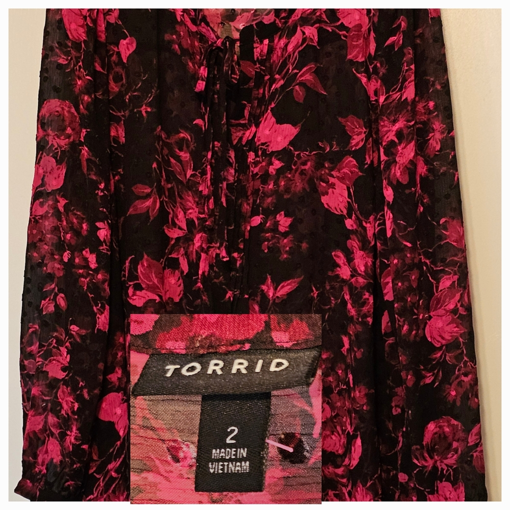 Torrid Pink and Black Cocktail Tunic